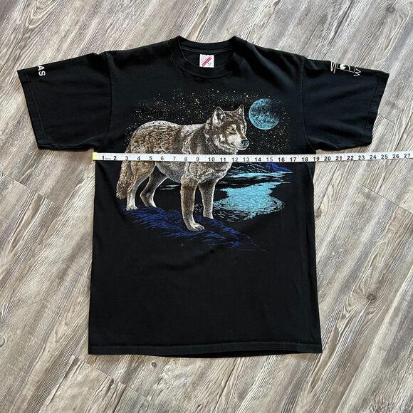 Vintage 80's Dallas Zoo "Say it Wild" Wolf Shirt M - Picture 6 of 8